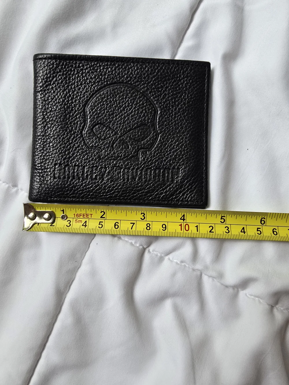 Harley Davidson Black Skull Leather Bifold Wallet